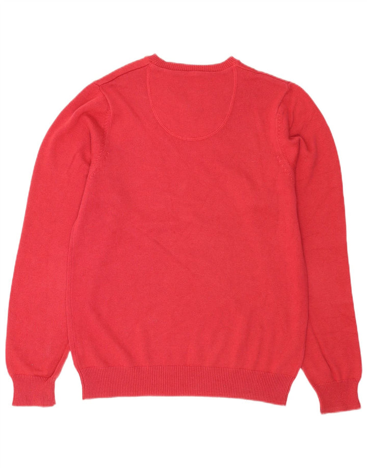 Marks & Spencer Maglione da uomo con scollo a barca blu Harbour piccolo in cotone rosso