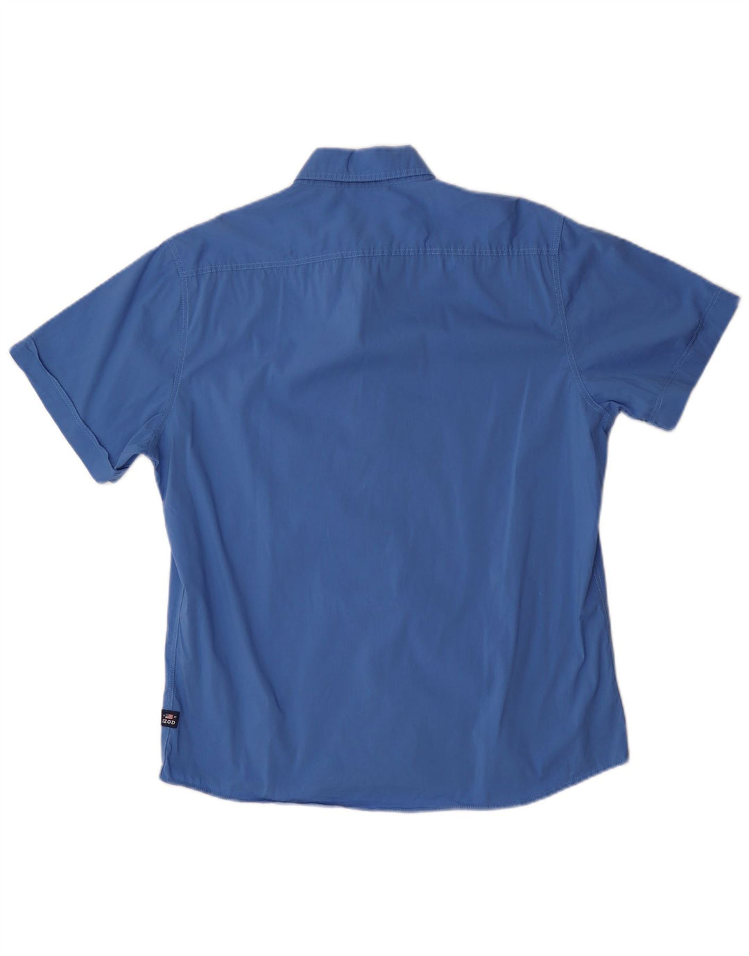 IZOD Mens Short Sleeve Shirt Medium Blue Cotton