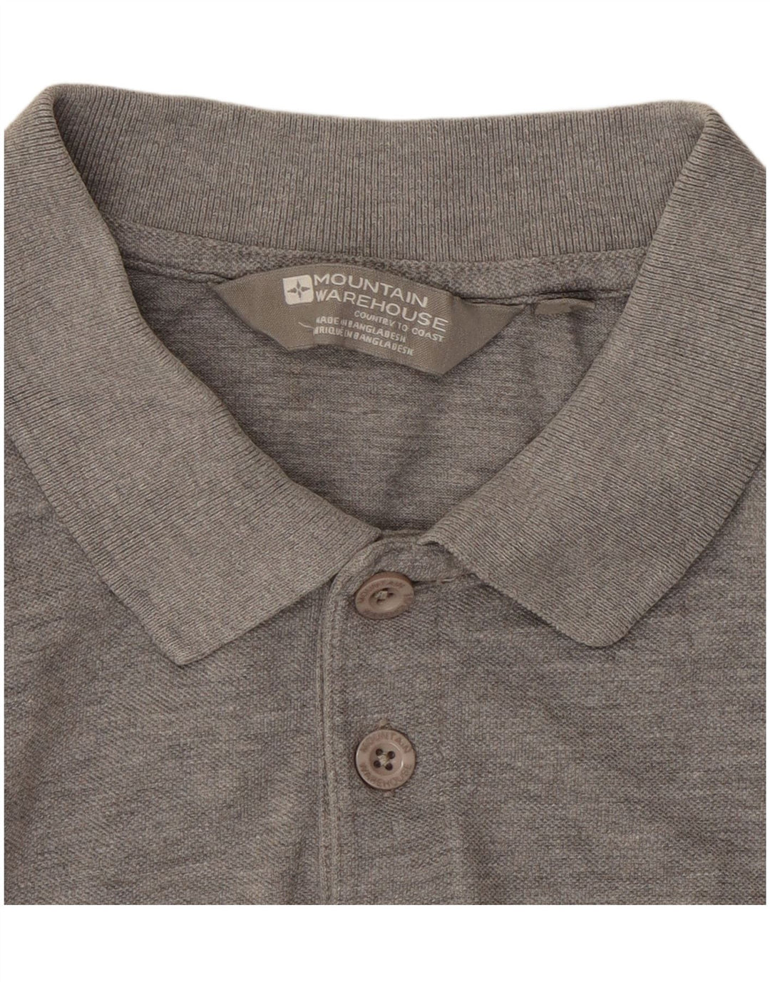 Polo da uomo vestibilità ampia Mountain Warehouse in cotone grigio medio