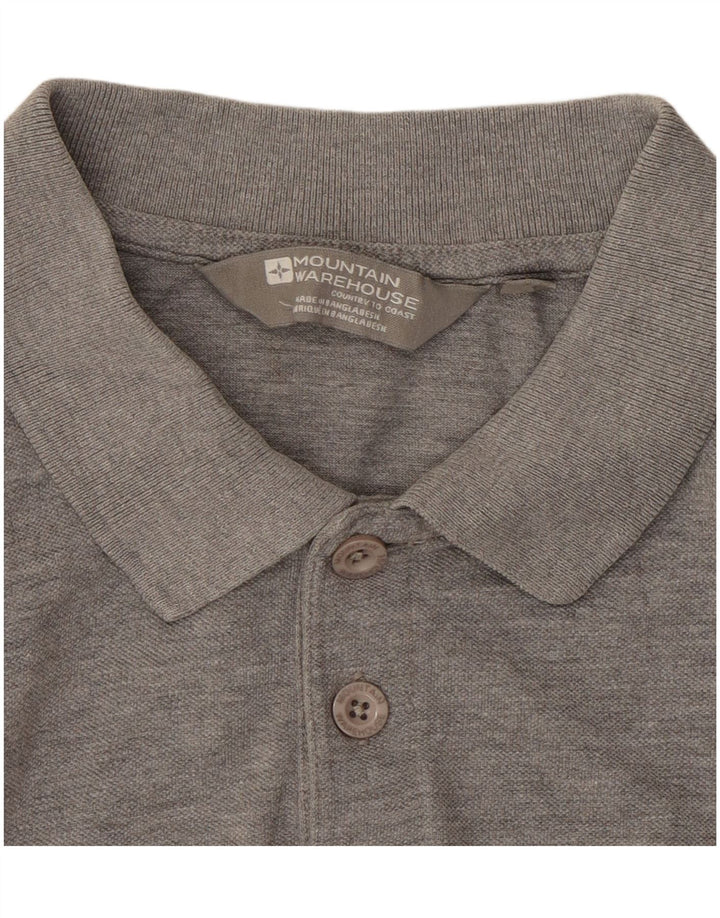 Polo da uomo vestibilità ampia Mountain Warehouse in cotone grigio medio