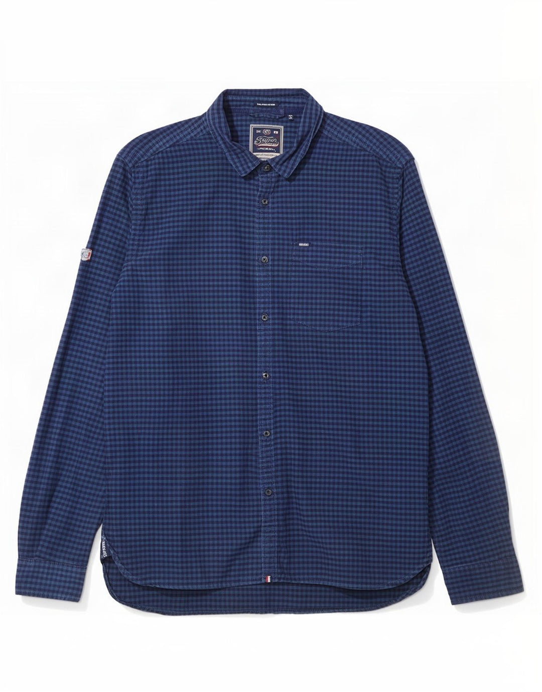 Camicia da uomo Superdry 2XL in cotone a quadretti blu navy