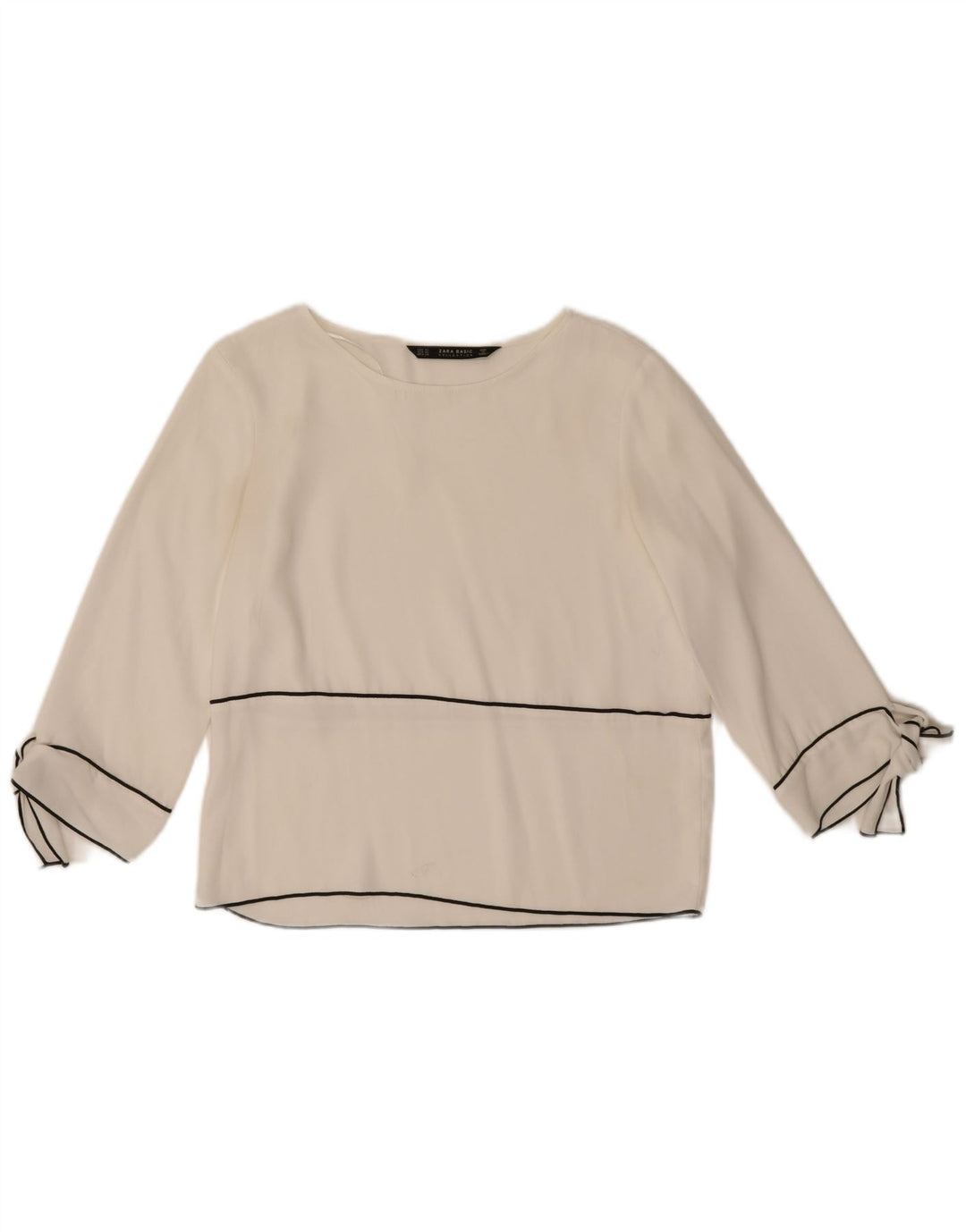 Top Zara da donna con maniche a 3/4 UK 6 XS poliestere bianco