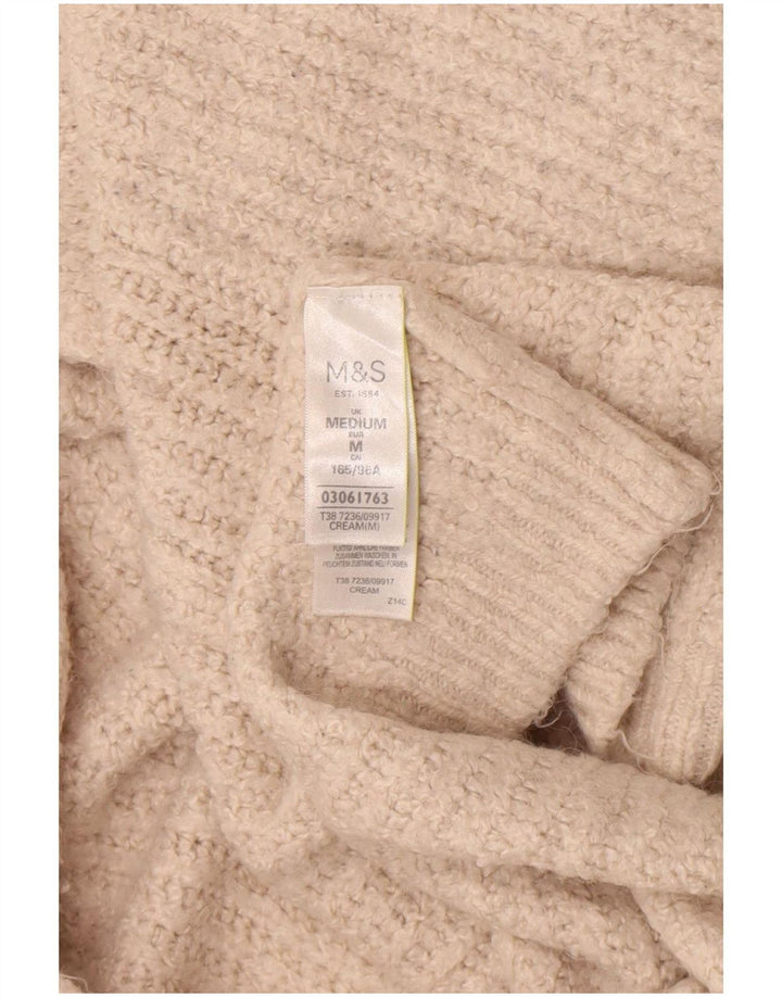Maglione cardigan lungo da donna Marks & Spencer UK 12 medio bianco sporco