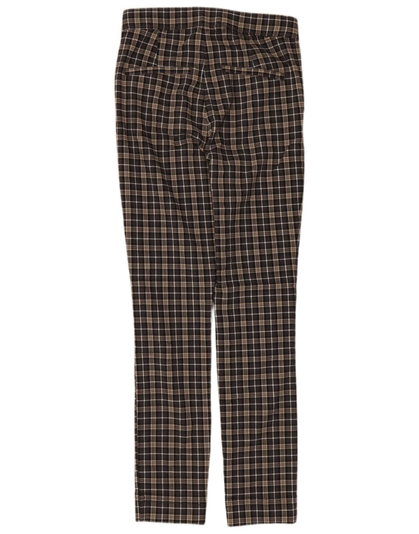 Pantaloni chino skinny a vita alta Hollister da donna W26 L27 a quadri marroni