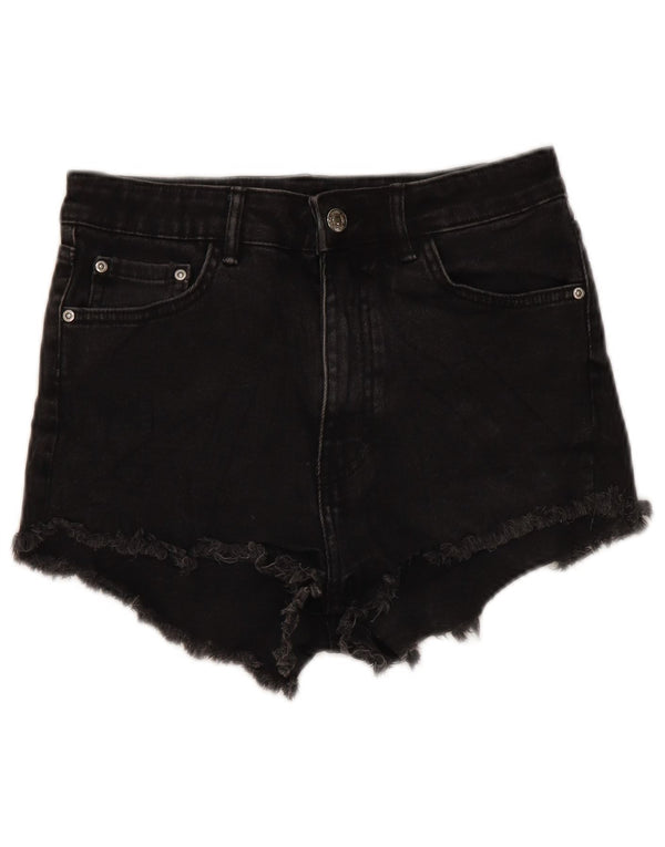 Zara Womens Denim Shorts EU 38 Small W28 Black Cotton