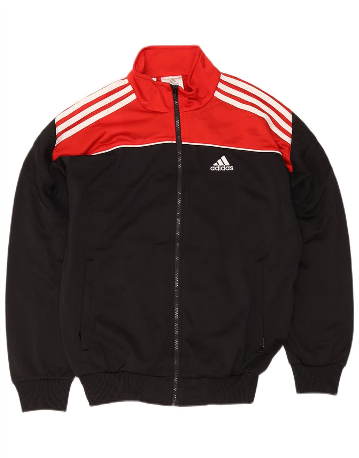 Giacca da tuta da ragazzo Adidas 13-14 anni in poliestere color block nero