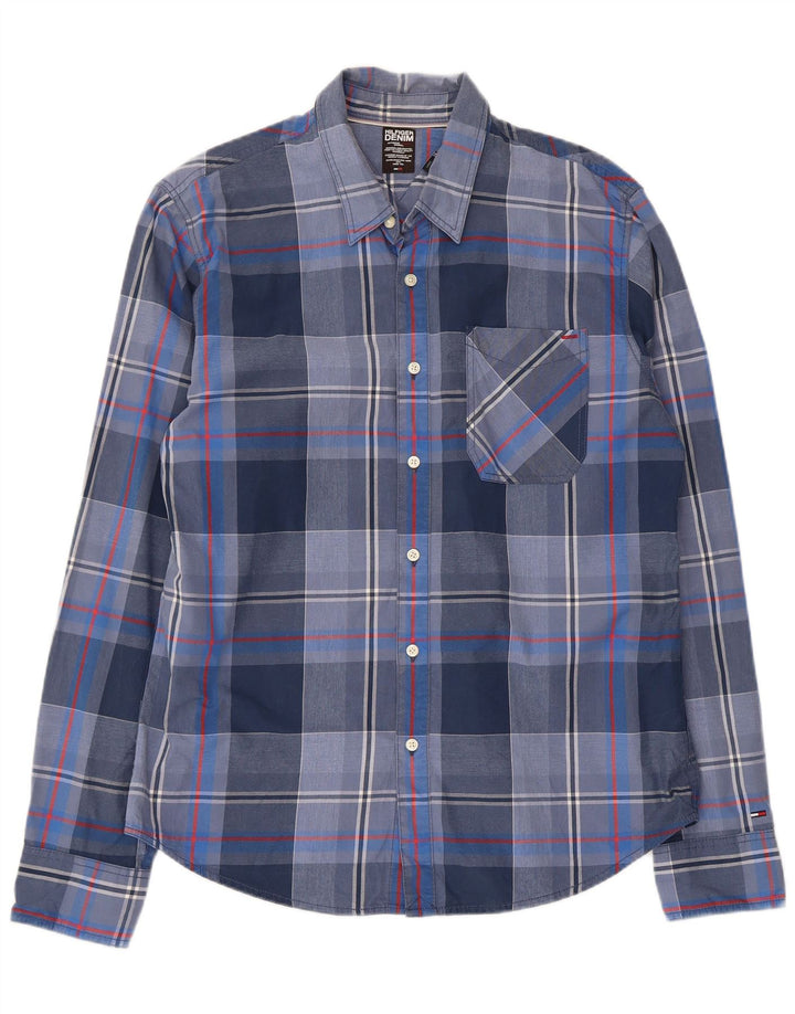 TOMMY HILFIGER Camicia da uomo in cotone a quadri grandi blu