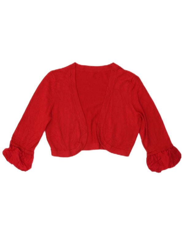 Maglione cardigan bolero da donna Coast con maniche a 3/4 UK 10 piccolo viscosa rossa