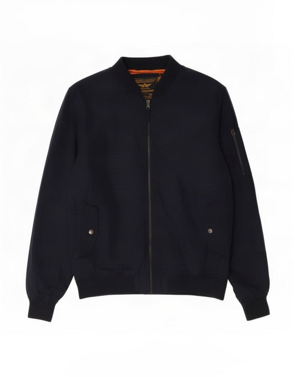 Alcott Mens Bomber Jacket UK 44 2XL Navy Blue Polyester