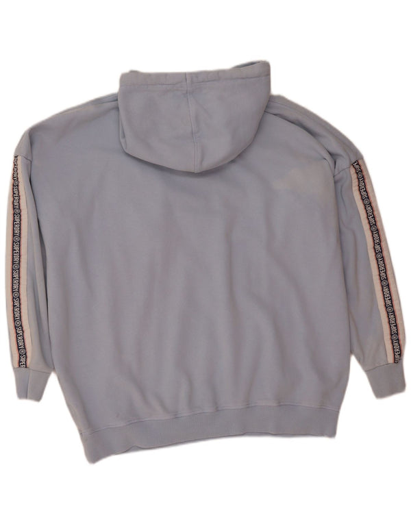 Felpa con cappuccio oversize grafica da donna Superdry UK 16 grande cotone blu