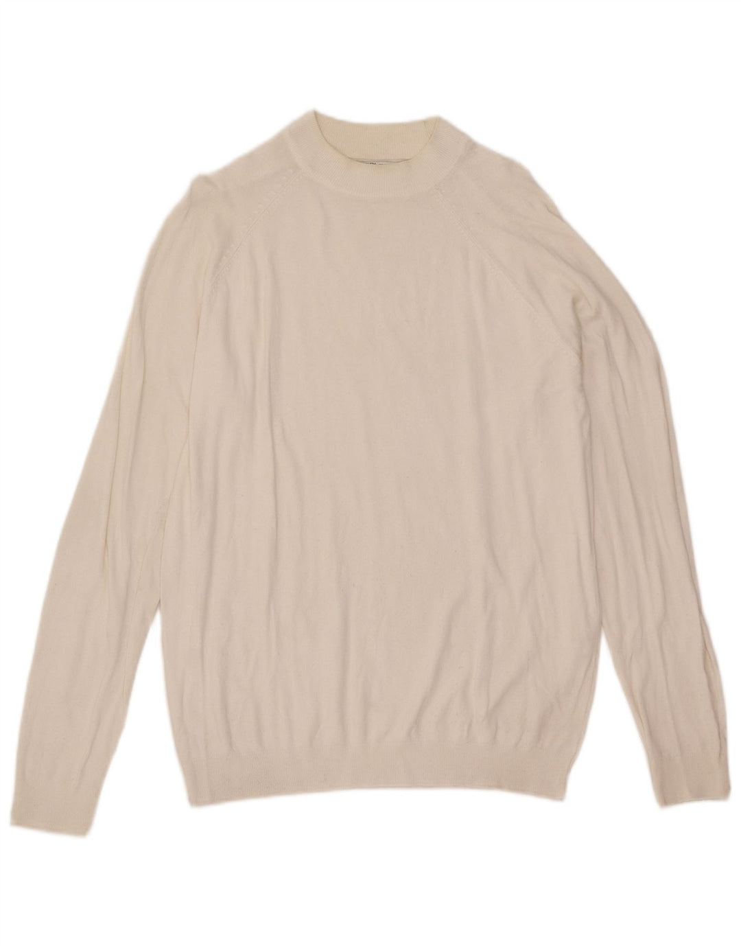 Maglione Zara da uomo girocollo in viscosa bianca media