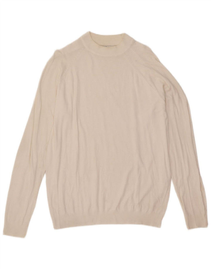 Maglione Zara da uomo girocollo in viscosa bianca media