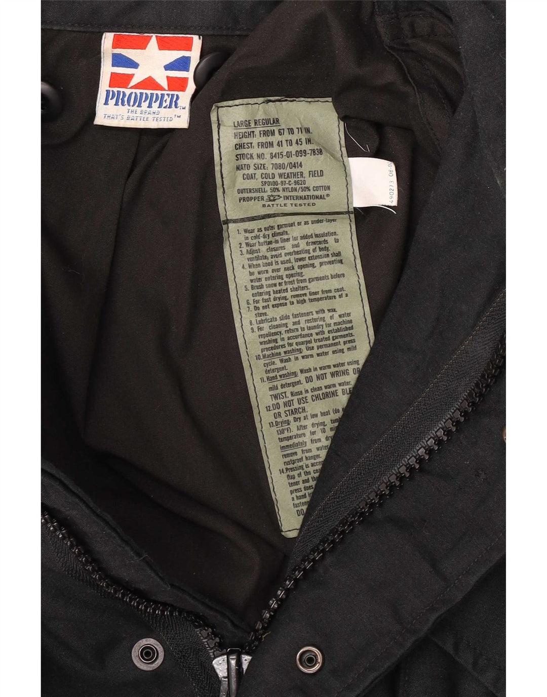 Giacca militare da uomo Propper UK 40 grande nylon nero