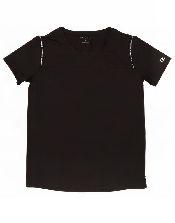 T-shirt grafica da donna Champion Top UK 12 poliestere nero medio