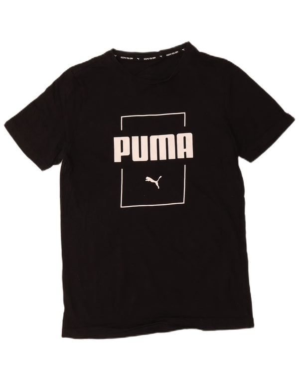 T-shirt grafica da uomo Puma Top Small in cotone nero