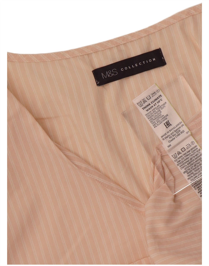 Camicetta a maniche lunghe da donna Marks & Spencer UK 8 piccolo gessato rosa