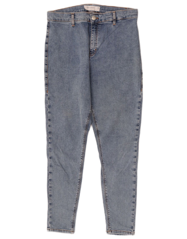 Topshop Donna Joni Crop Skinny Jeans UK 14 Large W32 L25 Cotone Blu