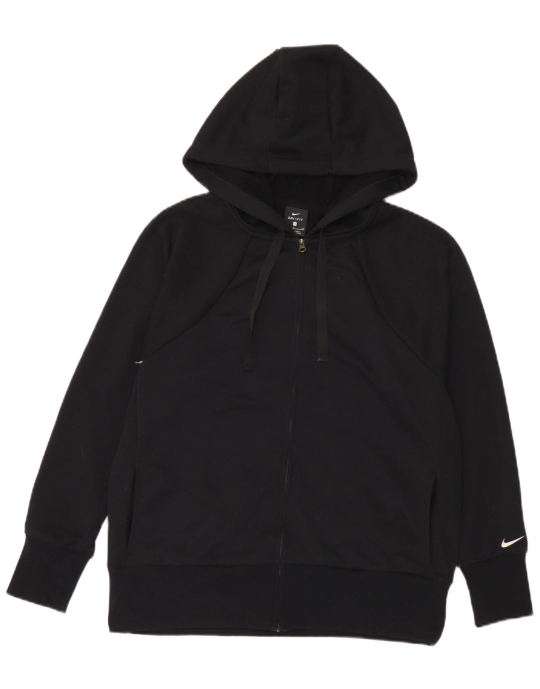 Felpa con cappuccio e zip Nike Dri Fit da uomo piccola nera