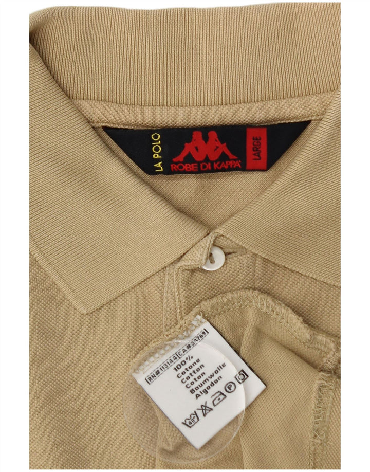 Polo Kappa Uomo Large Beige In Cotone