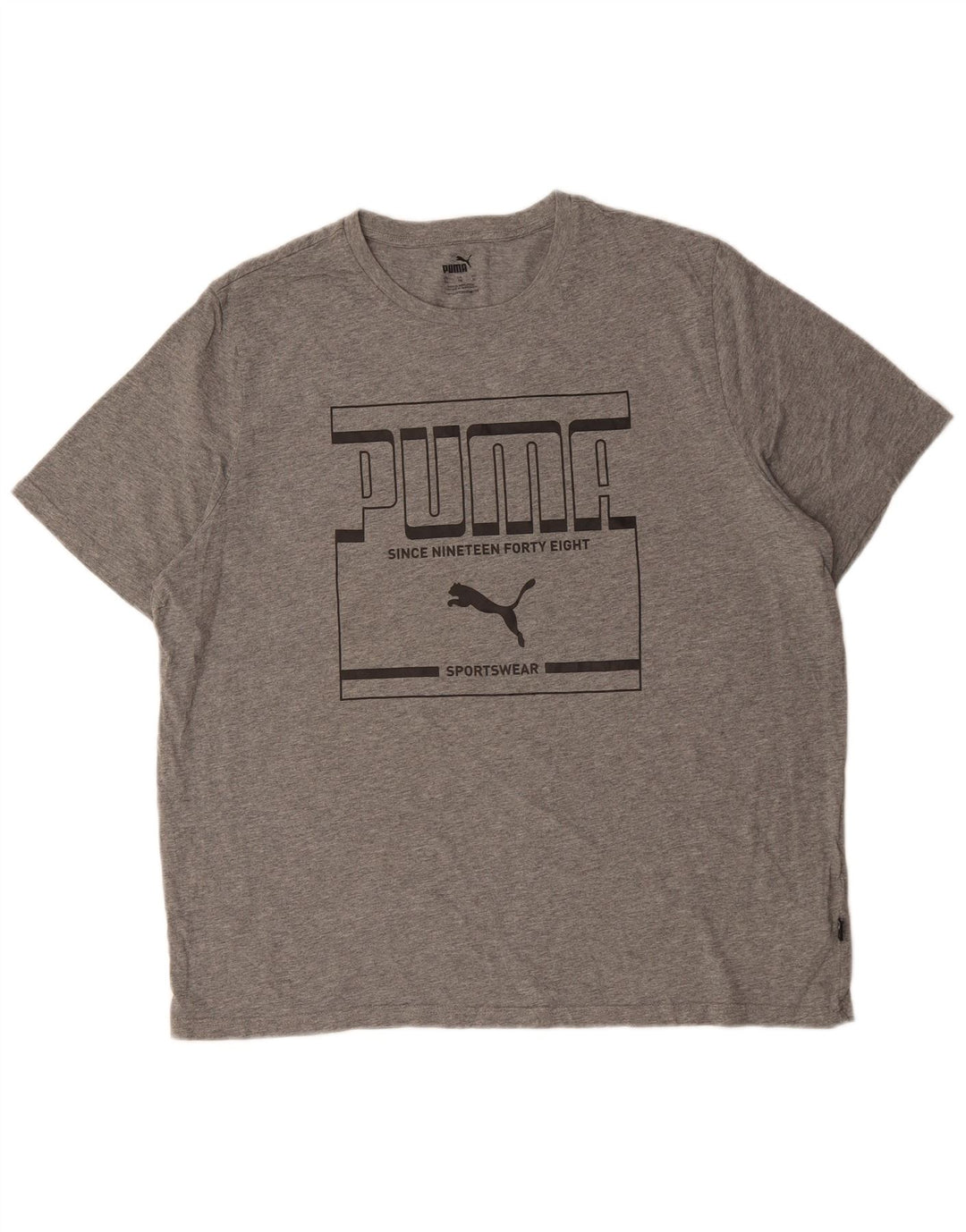 T-shirt grafica da uomo PUMA Top XL in cotone grigio
