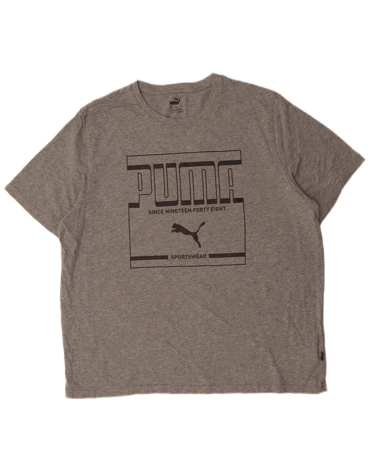 T-shirt grafica da uomo PUMA Top XL in cotone grigio