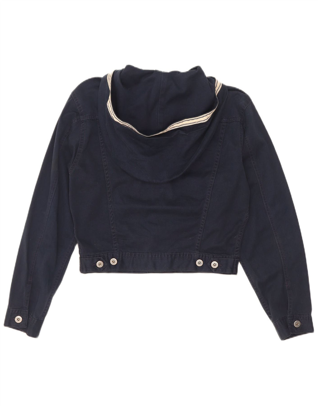 Giacca di jeans con cappuccio oversize da donna Benetton IT 40 Small Blu Navy