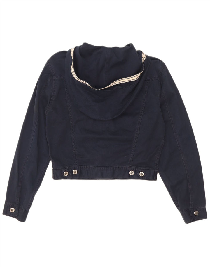 Giacca di jeans con cappuccio oversize da donna Benetton IT 40 Small Blu Navy