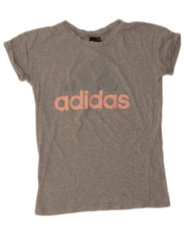 T-shirt grafica oversize da donna Adidas UK 8/10 piccola grigia chiazzata
