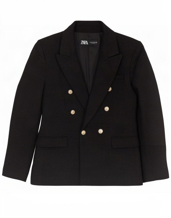 Giacca blazer doppiopetto da donna Zara UK 6 XS acrilico nero