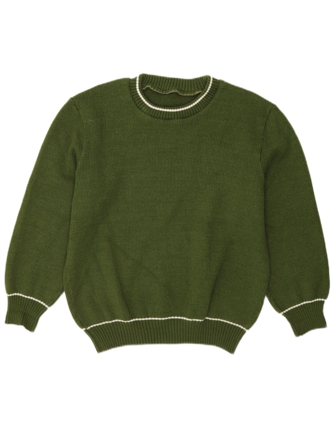 Maglione maglione girocollo da uomo VINTAGE verde medio