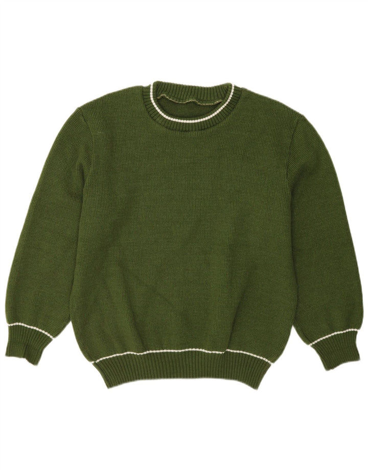 Maglione maglione girocollo da uomo VINTAGE verde medio