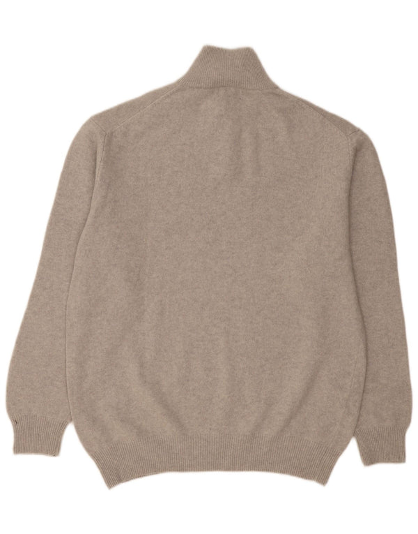 Maglione Kappa da uomo con zip e collo 2XL in lana vergine screziata grigia