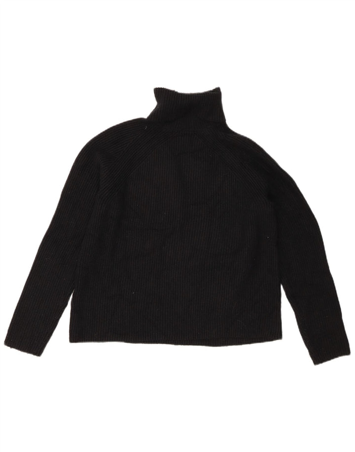 Maglione maglione a collo alto da donna Marks & Spencer UK 10 piccolo in viscosa nera