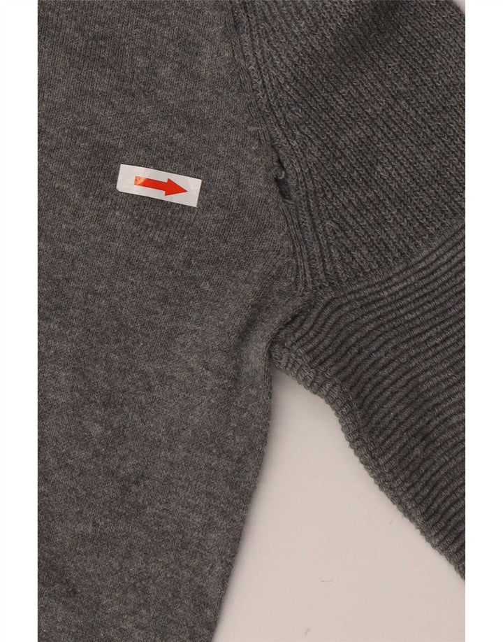 Zara Maglione girocollo da uomo in cotone grigio piccolo