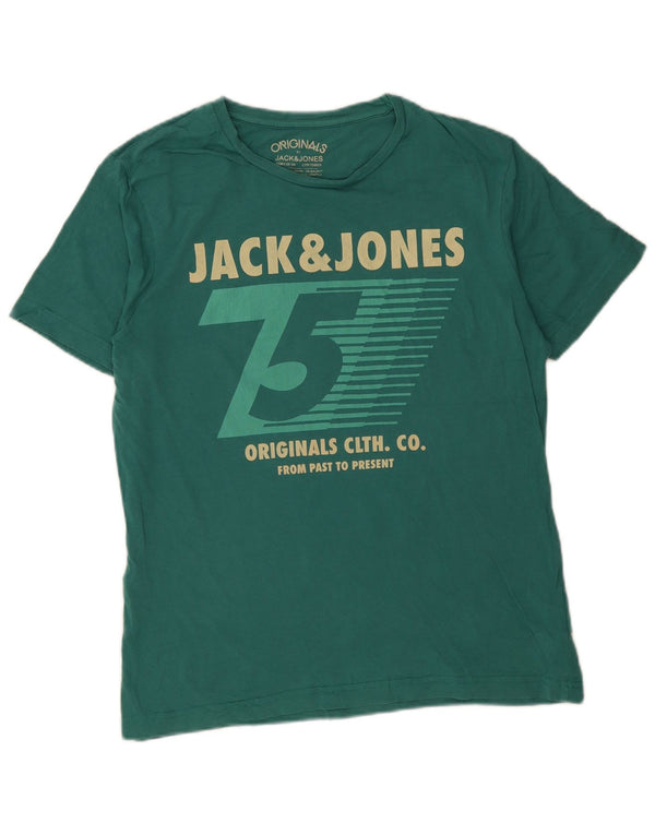 T-shirt grafica da uomo Jack & Jones Top XL in cotone verde