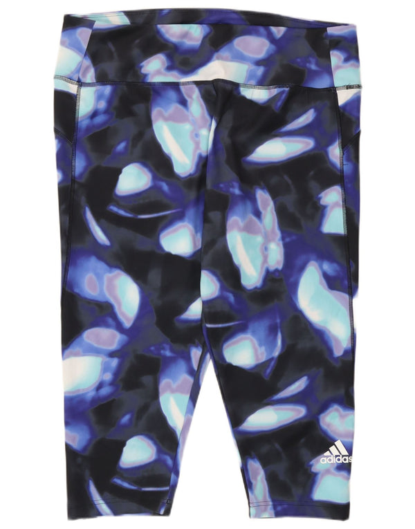 Leggings Adidas Aeroready Abstract Pattern da donna UK 24/26 2XL Blu navy