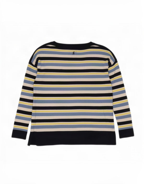 Joules Maglione da donna con scollo a barca vestibilità comoda UK 10 piccolo a righe blu