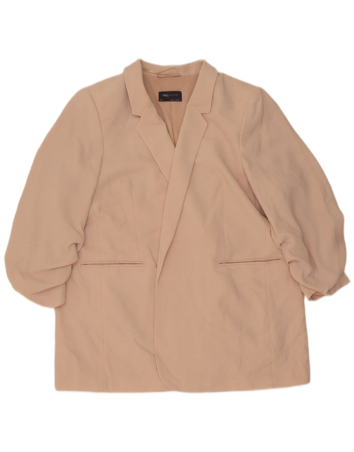 Giacca blazer aperta con maniche a 3/4 Marks & Spencer da donna UK 24 4XL Rosa
