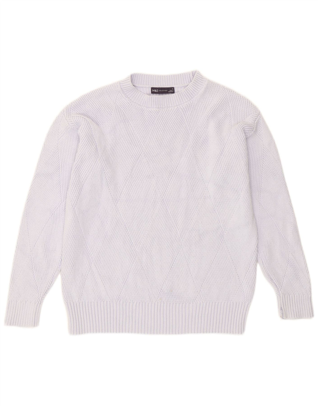 Maglione maglione girocollo da donna Marks & Spencer UK 14 Cotone viola medio
