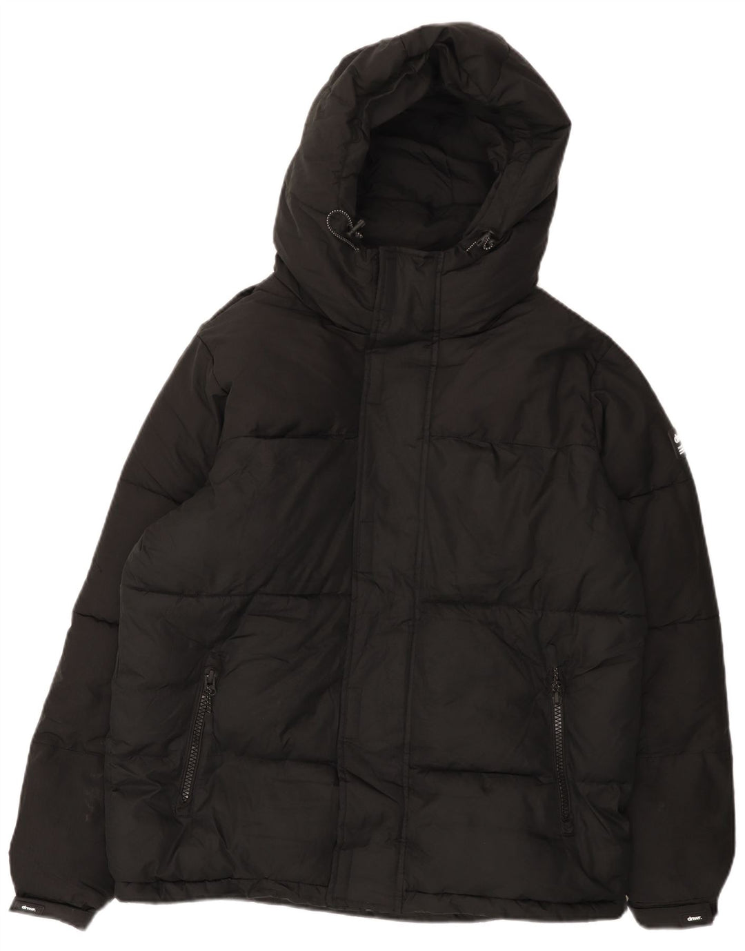 Giacca imbottita ampia con cappuccio ZARA da uomo UK 36 piccola poliestere nero