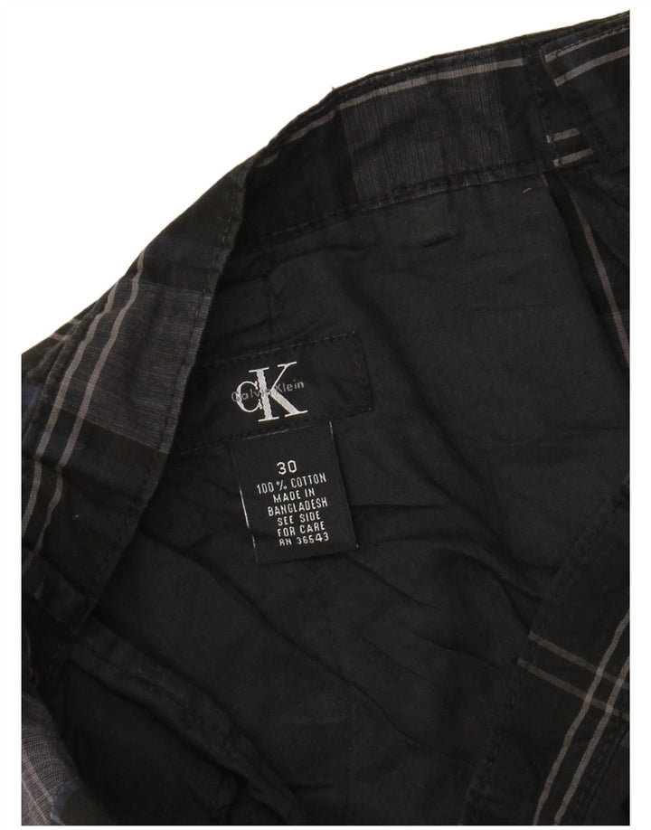 CALVIN KLEIN Pantaloncini chino da uomo W30 cotone medio a quadri neri
