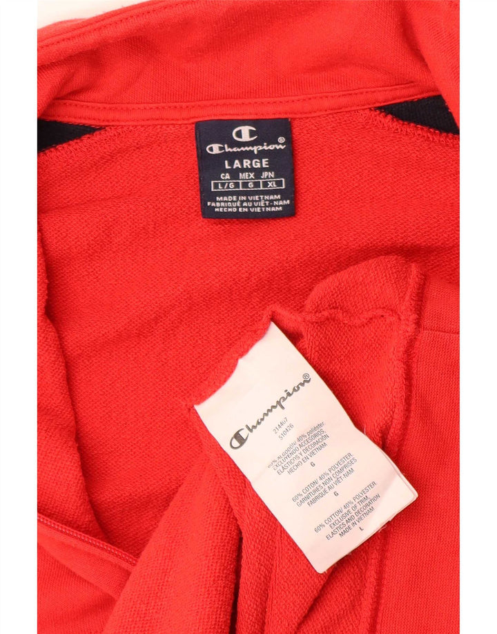 Giacca da tuta da uomo Champion, grande, in poliestere color block rosso