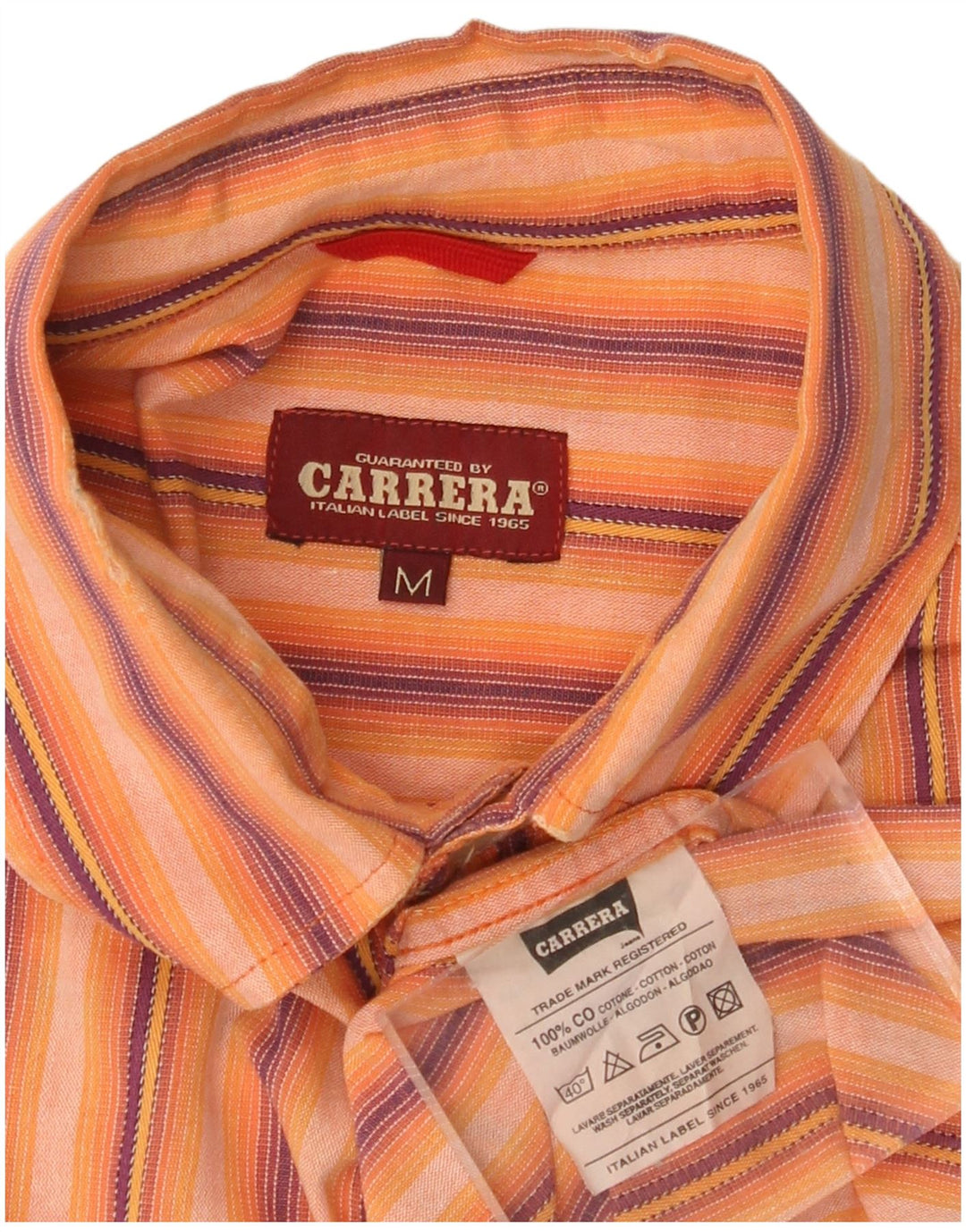 CARRERA Camicia Uomo Cotone Rigato Arancio Medio