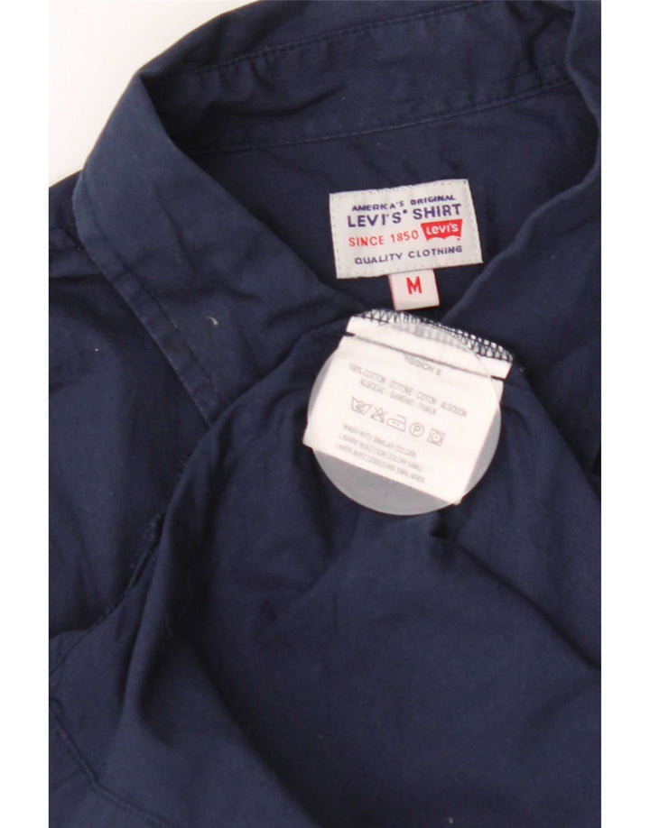 Camicia a maniche corte da uomo Levi's in cotone blu navy medio