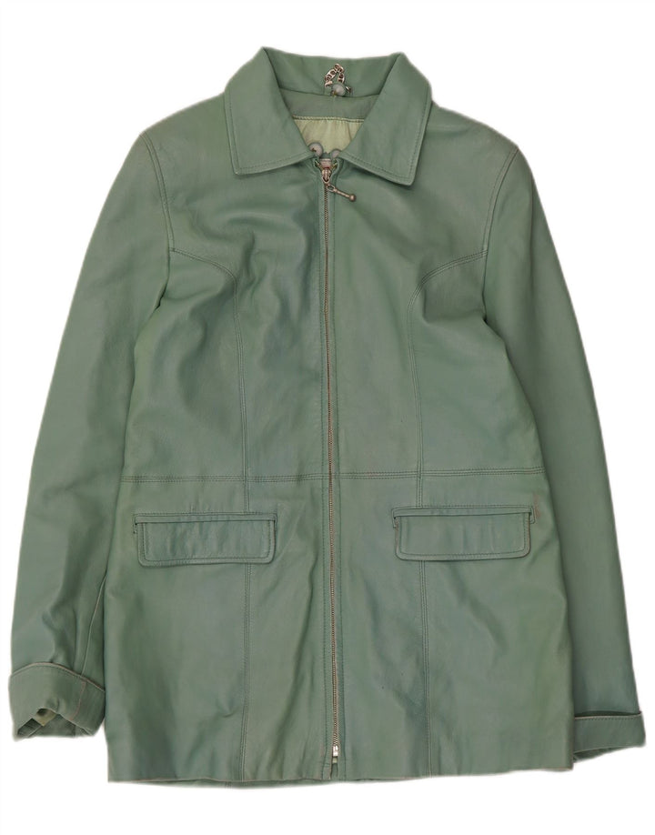 Giacca in pelle da donna BIKO EU 40 in pelle verde medio