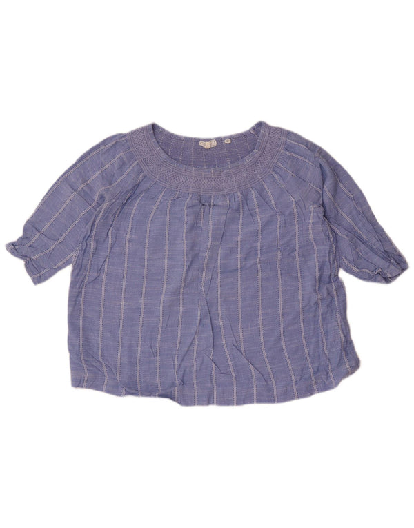 Top corto oversize da donna Fat Face manica 3/4 UK 10 piccolo a righe blu