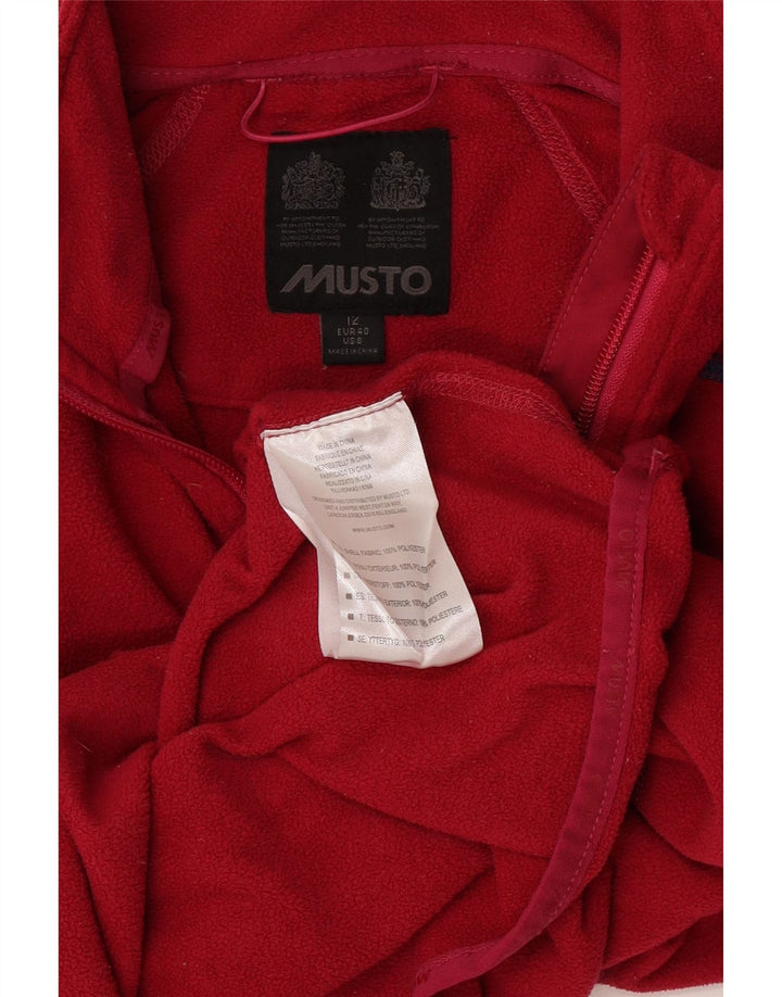 Musto Maglione in pile da donna con collo con zip UK 12 Poliestere rosa medio