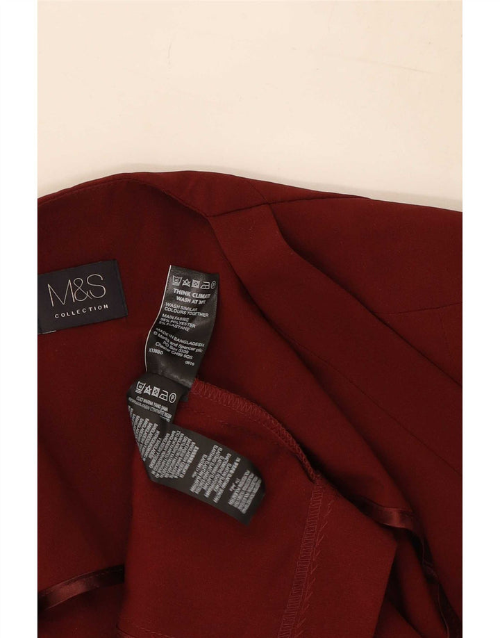 Giacca blazer aperta da donna Marks & Spencer UK 8 piccola poliestere bordeaux