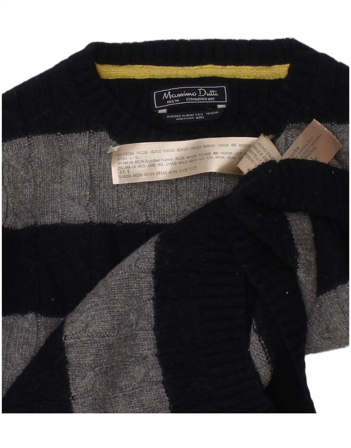 Maglione maglione girocollo per ragazzi Massimo Dutti 5-6 anni a righe blu navy