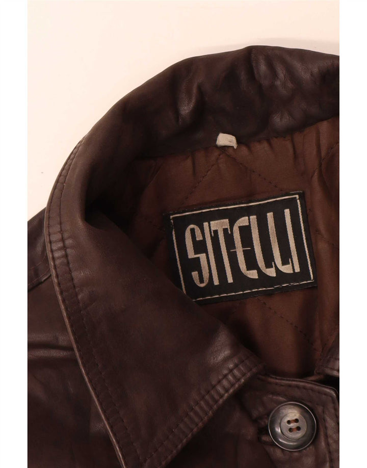 Giacca in pelle da donna Sitelli UK 12 Marrone medio